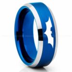 Batman Ring, Batman Wedding Band, Batman Wedding Ring, Blue Wedding Band, Blue Wedding Ring
