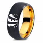 Bengals Ring, Bengals Wedding Band, Bengals Wedding Ring, Bengals Jewelry