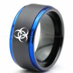 Biohazard Ring, Biohazard Wedding Band, Biohazard Wedding Ring, Biohazard Jewelry