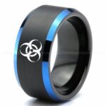 Biohazard Ring, Biohazard Wedding Band, Biohazard Wedding Ring, Biohazard Jewelry