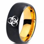 Biohazard Ring, Biohazard Wedding Band, Biohazard Wedding Ring, Biohazard Jewelry