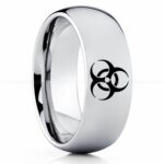 Biohazard Ring, Biohazard Wedding Band, Biohazard Wedding Ring, Biohazard Jewelry
