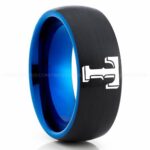 Rangers Ring, Rangers Wedding Ring, Baseball Wedding Ring, Baseball Ring, Black Wedding Ring, Baseball Wedding Band, Baseball Jewelry