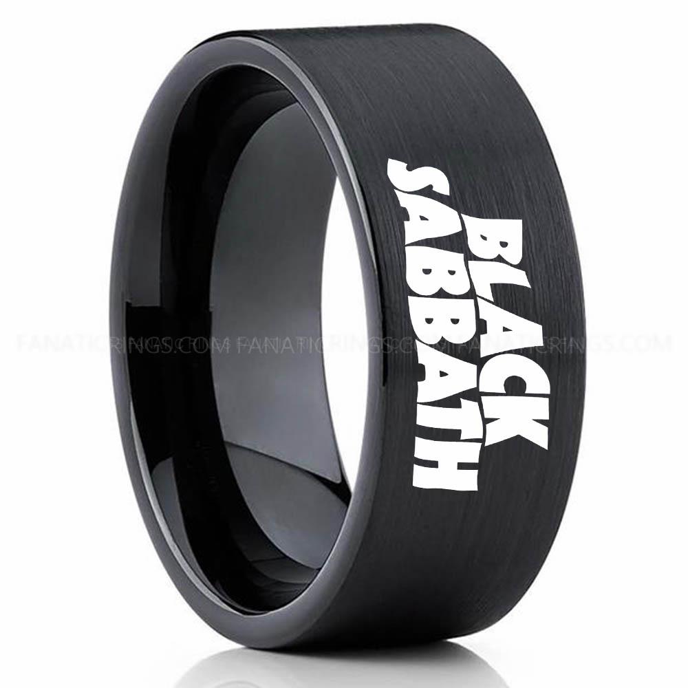 Black Sabbath Black 2 Black Sabbath Ring, Black Sabbath Wedding Band, Black Sabbath Wedding Ring, Black Sabbath Jewelry - Image 1
