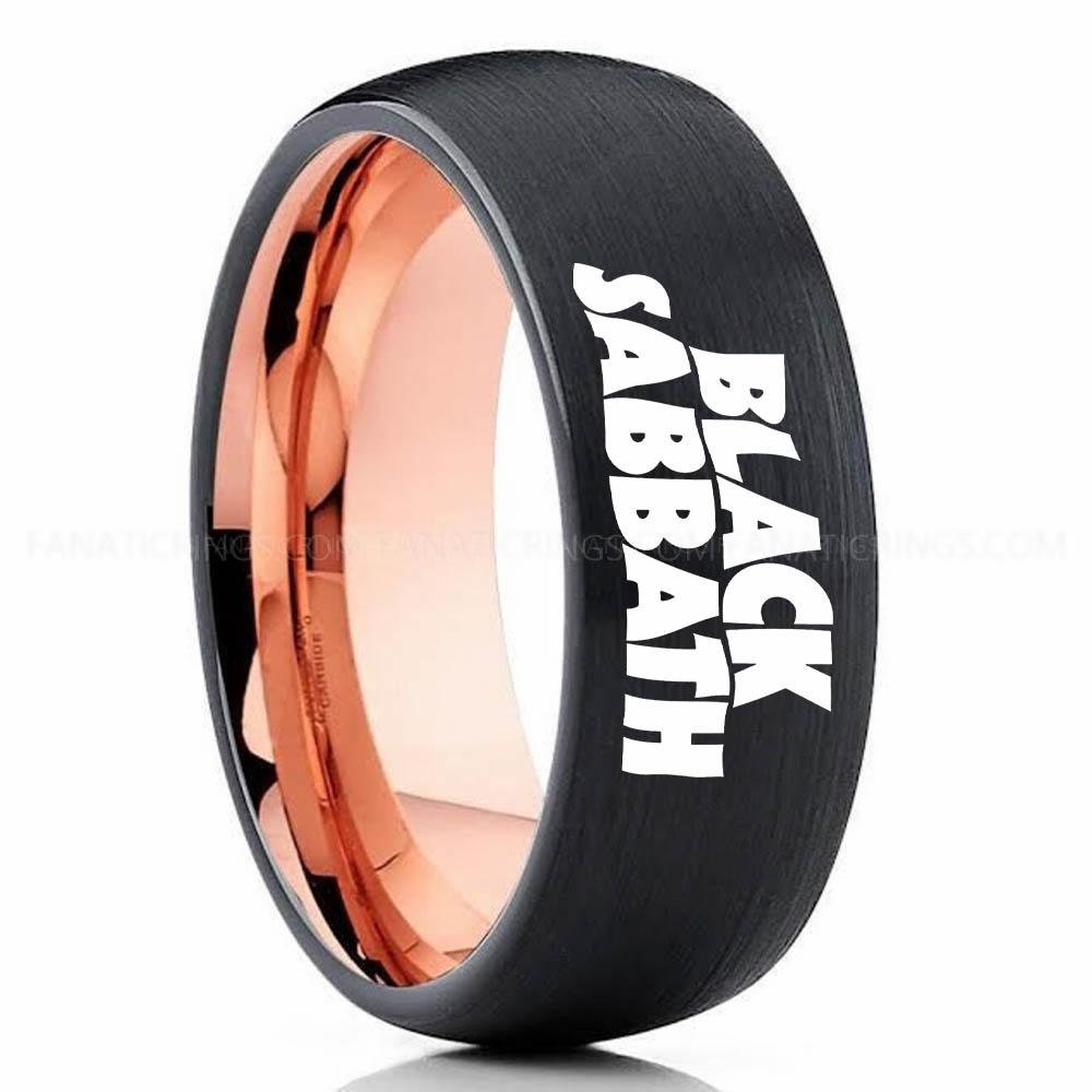 Black Sabbath Black Pink 3 Black Sabbath Ring, Black Sabbath Wedding Band, Black Sabbath Wedding Ring, Black Sabbath Jewelry - Image 1