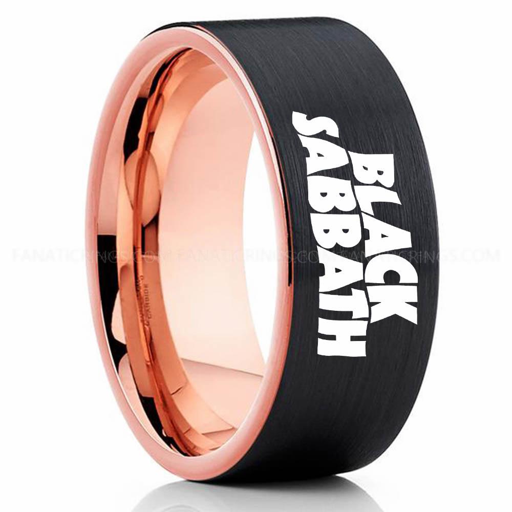 Black Sabbath Black Pink Black Sabbath Ring, Black Sabbath Wedding Band, Black Sabbath Wedding Ring, Black Sabbath Jewelry - Image 1