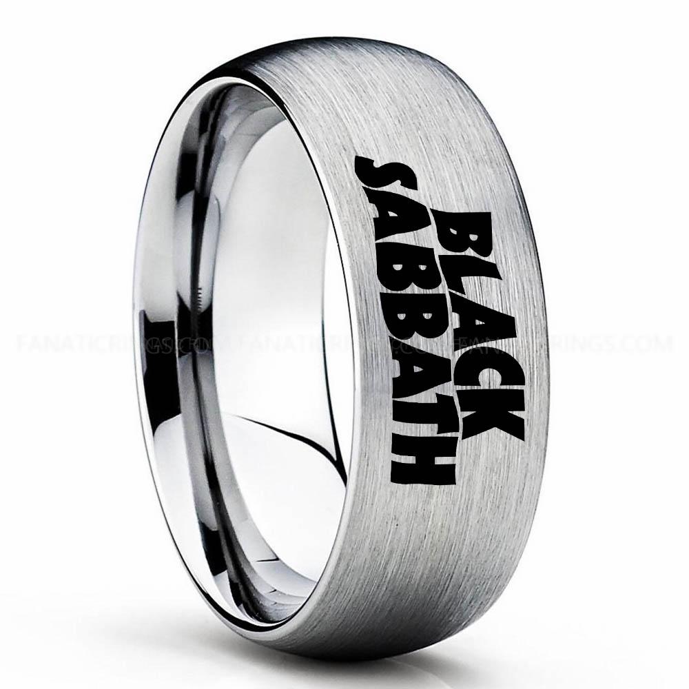 Black Sabbath Silver Black Sabbath Ring, Black Sabbath Wedding Band, Black Sabbath Wedding Ring, Black Sabbath Jewelry - Image 1