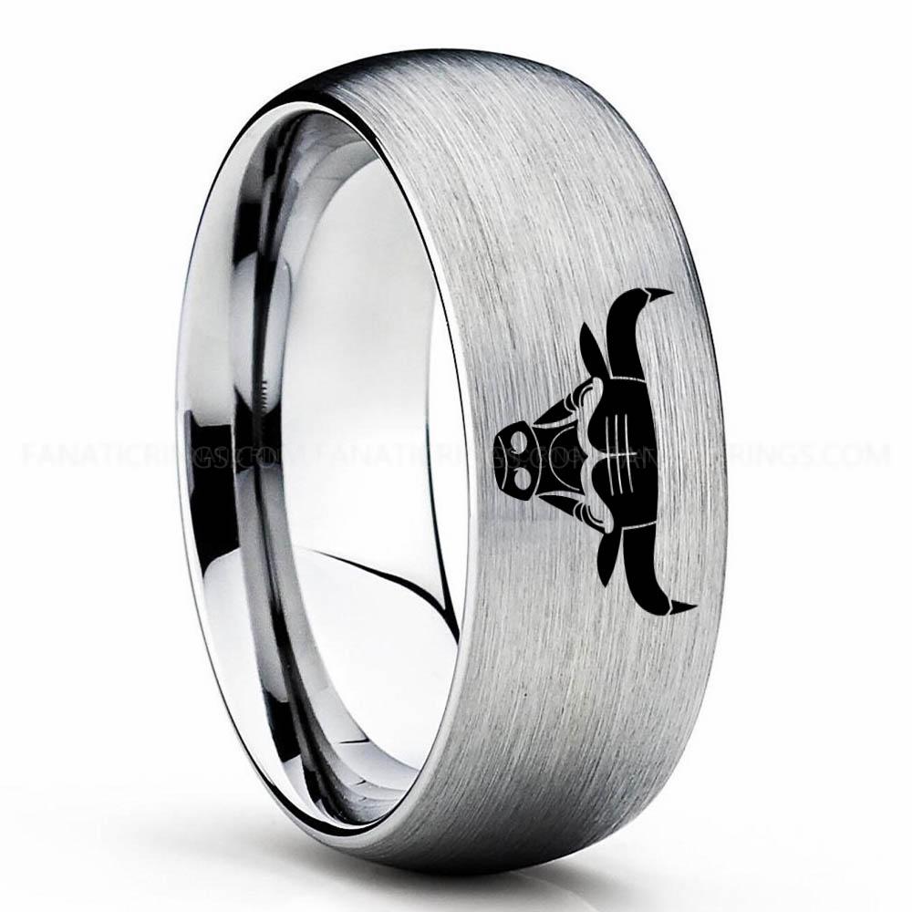 Bulls Silver Bulls Ring, Bulls Wedding Band, Bulls Wedding Ring, Basketball Jewelry - Image 1