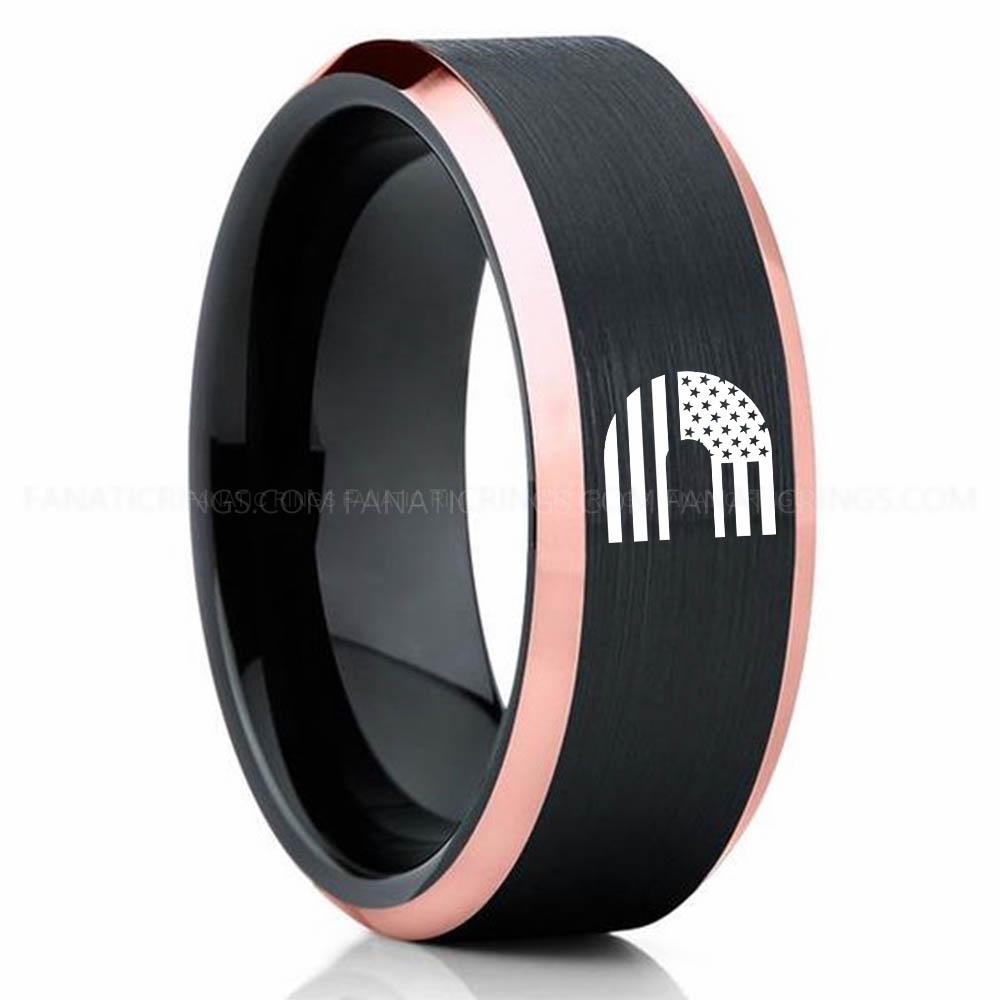 CUMMINS 3 Black Pink 3 Cummins Ring, Engine Ring, Trucker Ring, Cummins Wedding Band, Cummins Wedding Ring - Image 1