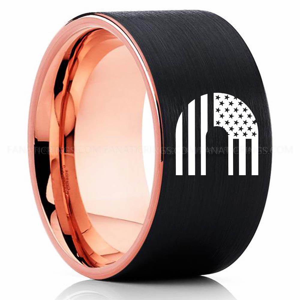 CUMMINS 3 Black Pink Cummins Ring, Engine Ring, Trucker Ring, Cummins Wedding Band, Cummins Wedding Ring - Image 1