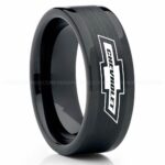 Chevy Ring, Chevrolet Ring, Chevy Bowtie Ring, Auto Racing Ring, Chevy Wedding Band, Chevrolet Wedding Ring