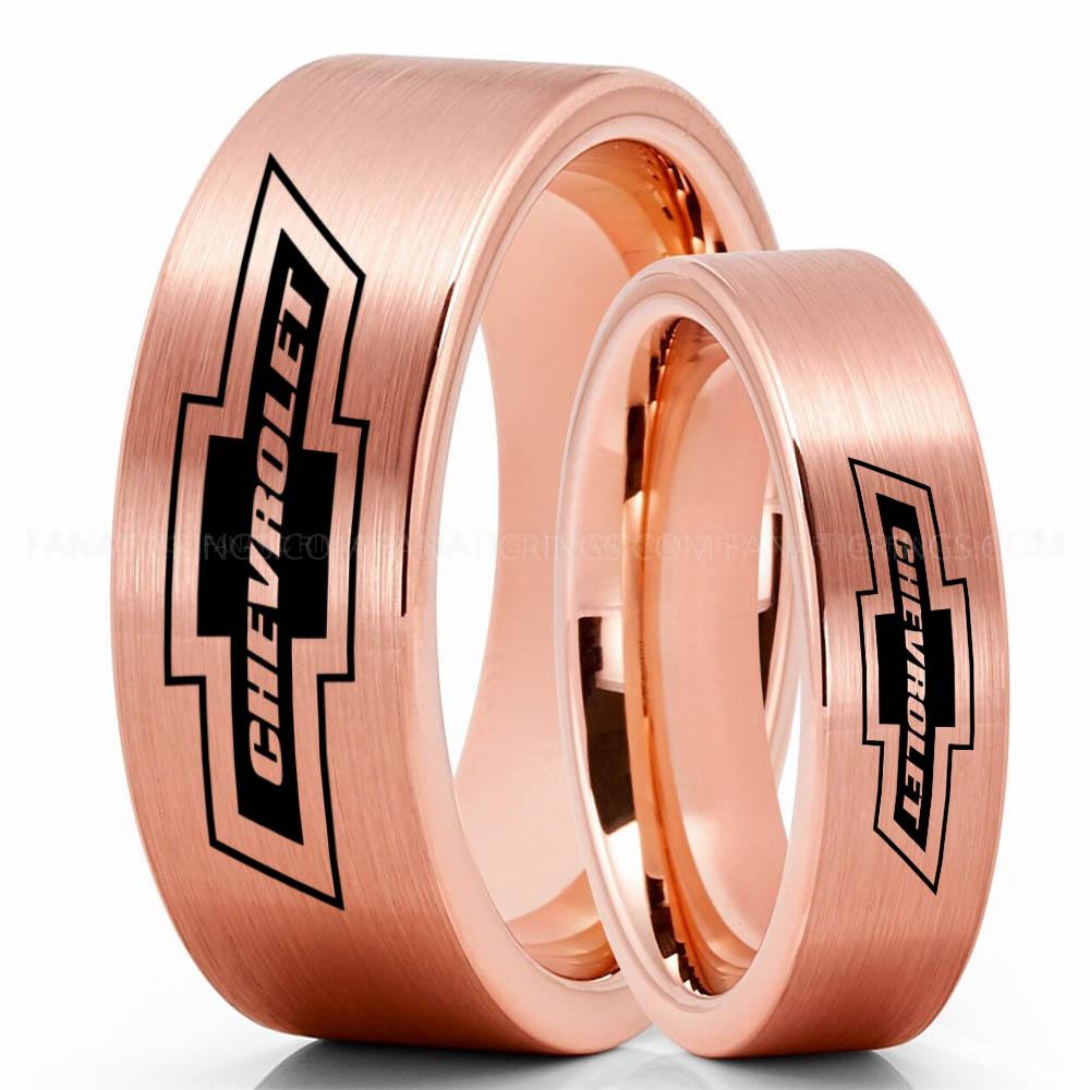 Chevrolet Pink (1) Chevy Ring, Chevrolet Ring, Chevy Bowtie Ring, Auto Racing Ring, Chevy Wedding Band, Chevrolet Wedding Ring - Image 1
