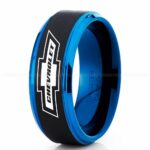 Chevy Ring, Chevrolet Ring, Chevy Bowtie Ring, Auto Racing Ring, Chevy Wedding Band, Chevrolet Wedding Ring