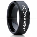 Chevy Ring, Chevrolet Ring, Chevy Bowtie Ring, Auto Racing Ring, Chevy Wedding Band, Chevrolet Wedding Ring