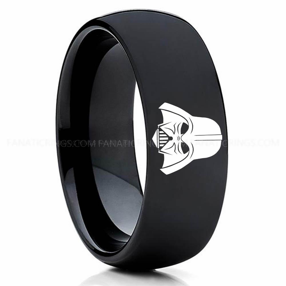 Darth Vador Black 4 Darth Vader Ring, Darth Vader Ring, Darth Vader Wedding Band, Darth Vader Wedding Ring - Image 1