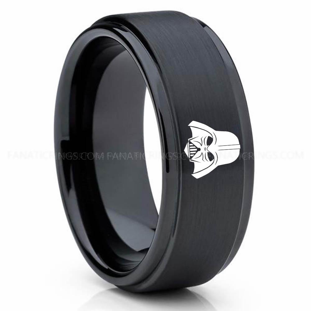 Darth Vador Black Darth Vader Ring, Darth Vader Ring, Darth Vader Wedding Band, Darth Vader Wedding Ring - Image 1