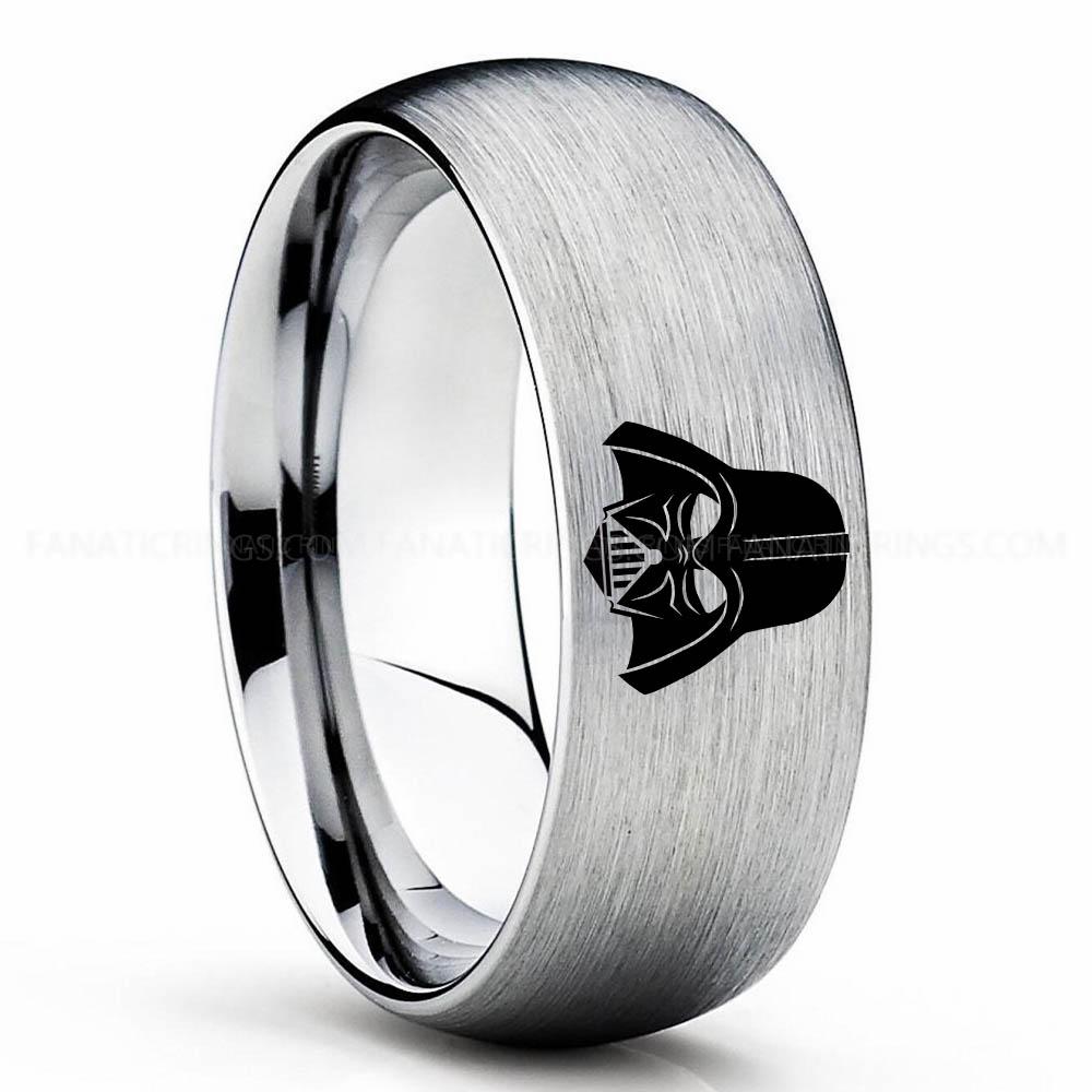 Darth Vador Silver Darth Vader Ring, Darth Vader Ring, Darth Vader Wedding Band, Darth Vader Wedding Ring - Image 1