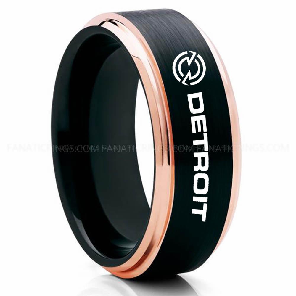 Detroit Black Pink 2 Detroit Diesel Ring, Detroit Engine Ring, Detroit Diesel Wedding Band, Detroit Diesel Jewelry - Image 1