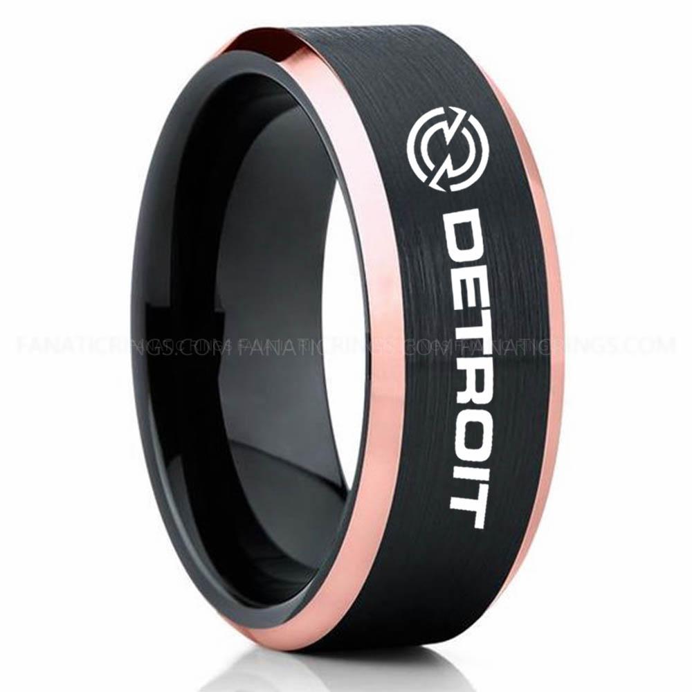 Detroit Black Pink 3 Detroit Diesel Ring, Detroit Engine Ring, Detroit Diesel Wedding Band, Detroit Diesel Jewelry - Image 1