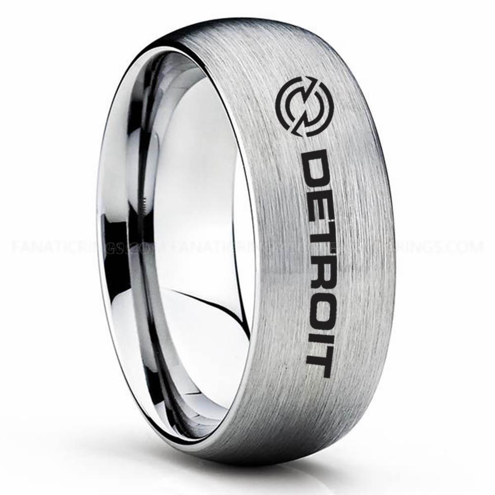 Detroit Silver 2 Detroit Diesel Ring, Detroit Engine Ring, Detroit Diesel Wedding Band, Detroit Diesel Jewelry - Image 1