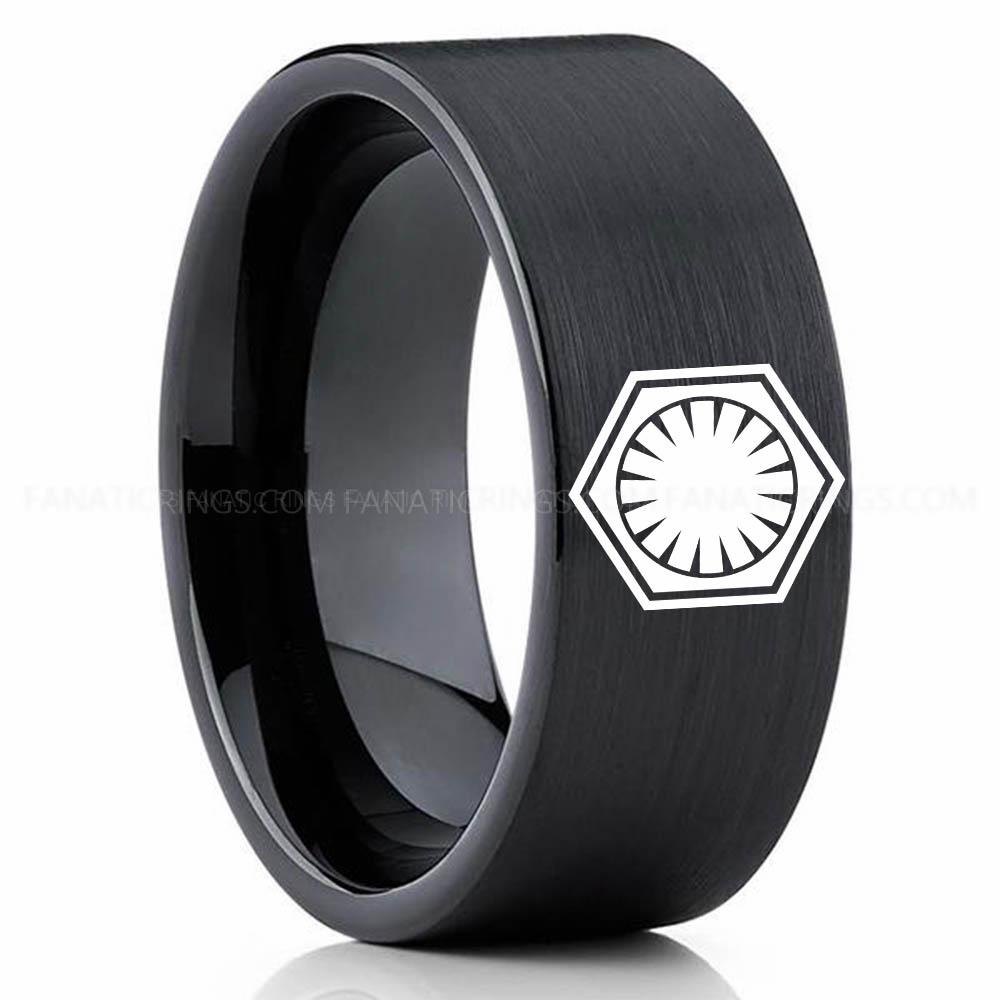 First Order Black (3) First Order Ring, Star Wars Ring, Star Wars Wedding Band, Star Wars Wedding Ring - Image 1