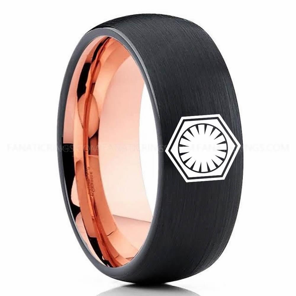 First Order Black Pink (2) First Order Ring, Star Wars Ring, Star Wars Wedding Band, Star Wars Wedding Ring - Image 1
