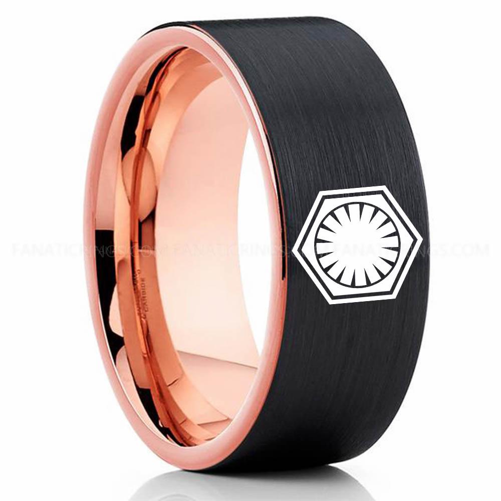 First Order Black Pink (4) First Order Ring, Star Wars Ring, Star Wars Wedding Band, Star Wars Wedding Ring - Image 1