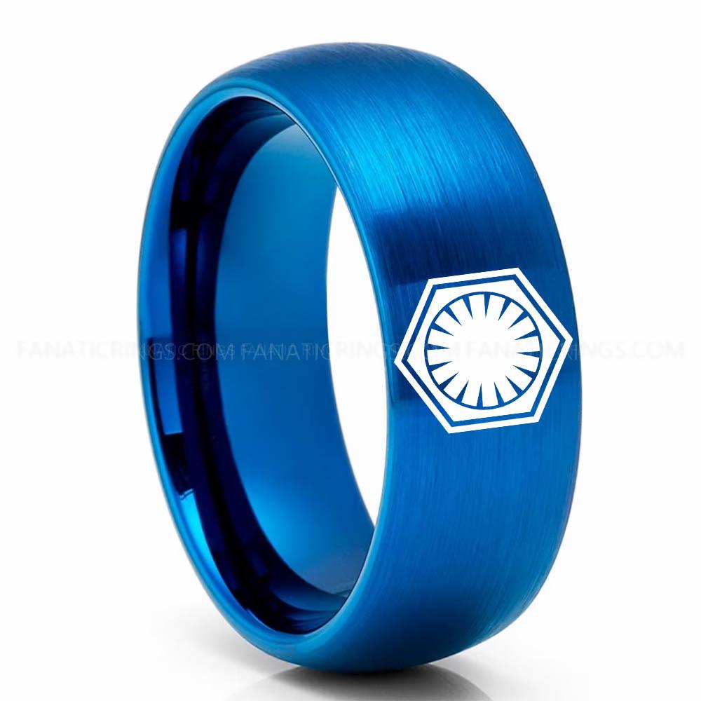 First Order Blue First Order Ring, Star Wars Ring, Star Wars Wedding Band, Star Wars Wedding Ring - Image 1