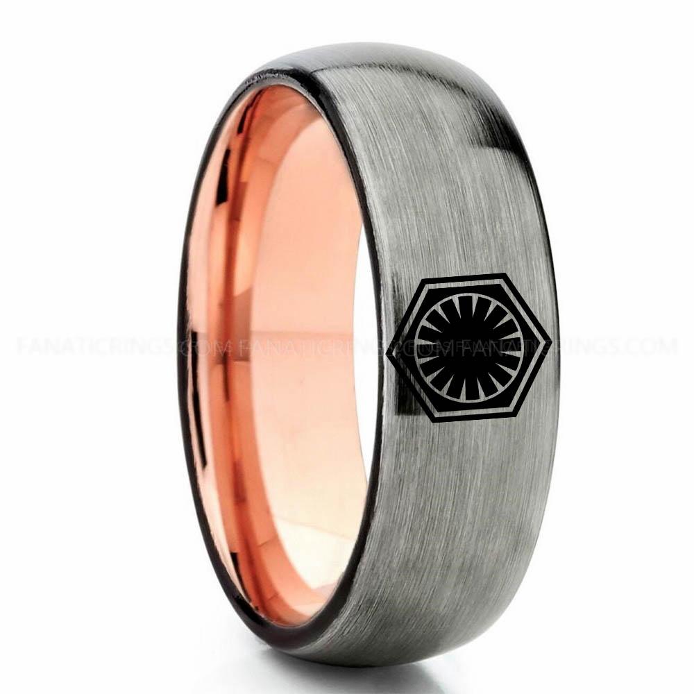 First Order Silver Pink First Order Ring, Star Wars Ring, Star Wars Wedding Band, Star Wars Wedding Ring - Image 1
