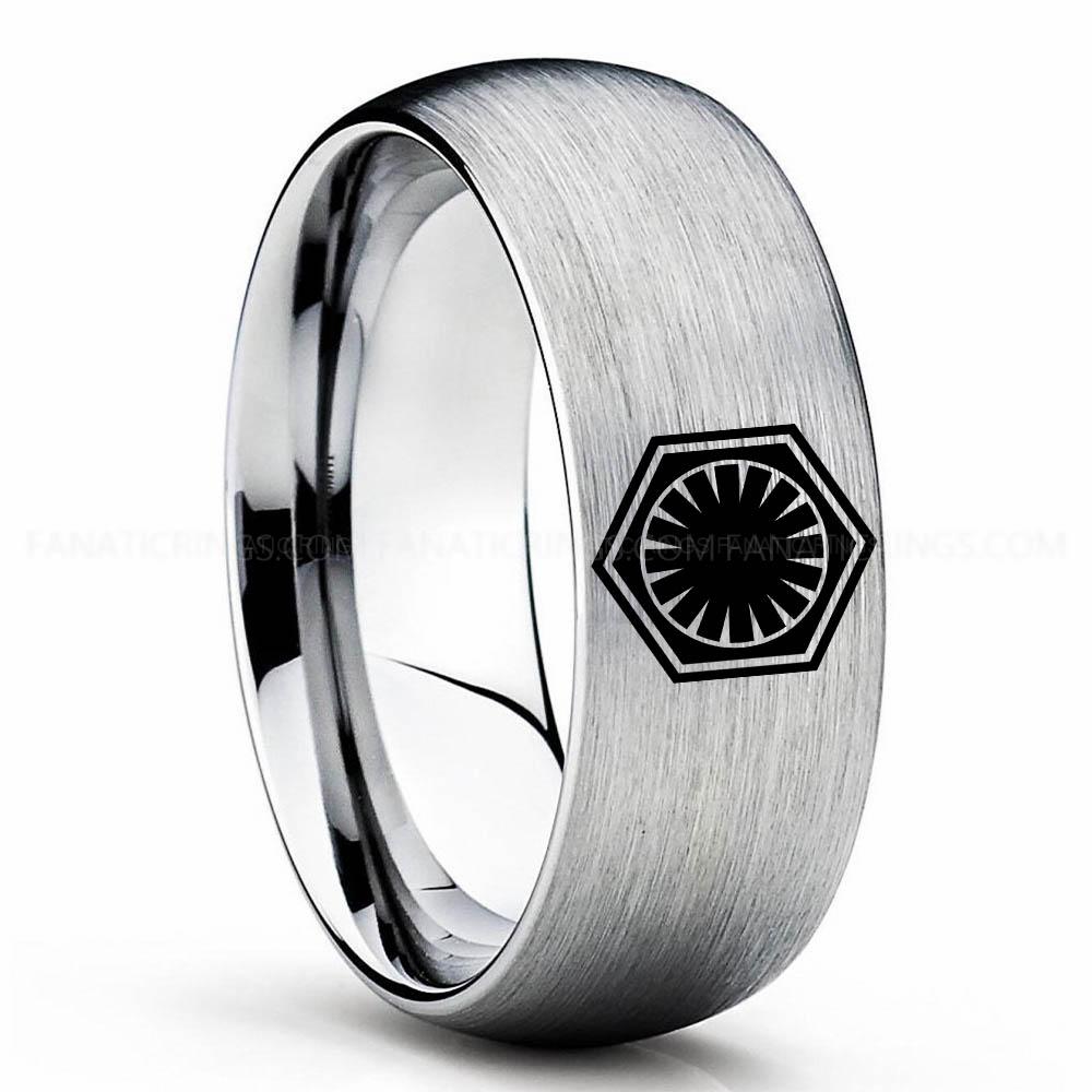 First Order Silver First Order Ring, Star Wars Ring, Star Wars Wedding Band, Star Wars Wedding Ring - Image 1