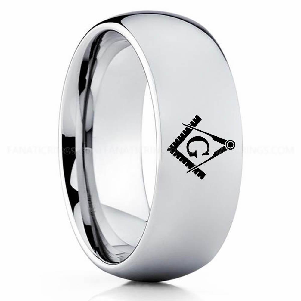 Freemason Silver 3 Freemason Ring, Masonic Ring, Freemason Wedding Band, Freemason Wedding Ring, Masonic Jewelry - Image 1