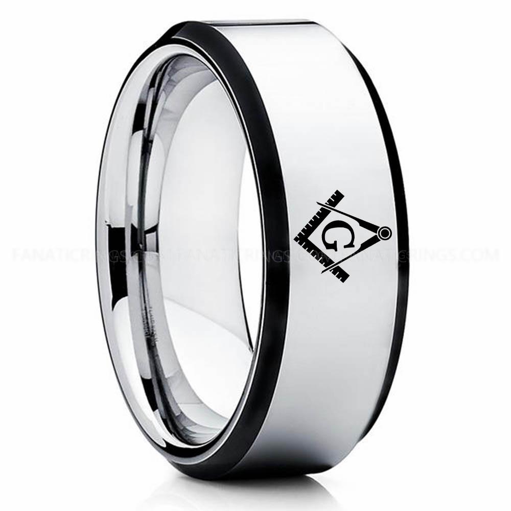 Freemason Silver 5 Freemason Ring, Masonic Ring, Freemason Wedding Band, Freemason Wedding Ring, Masonic Jewelry - Image 1