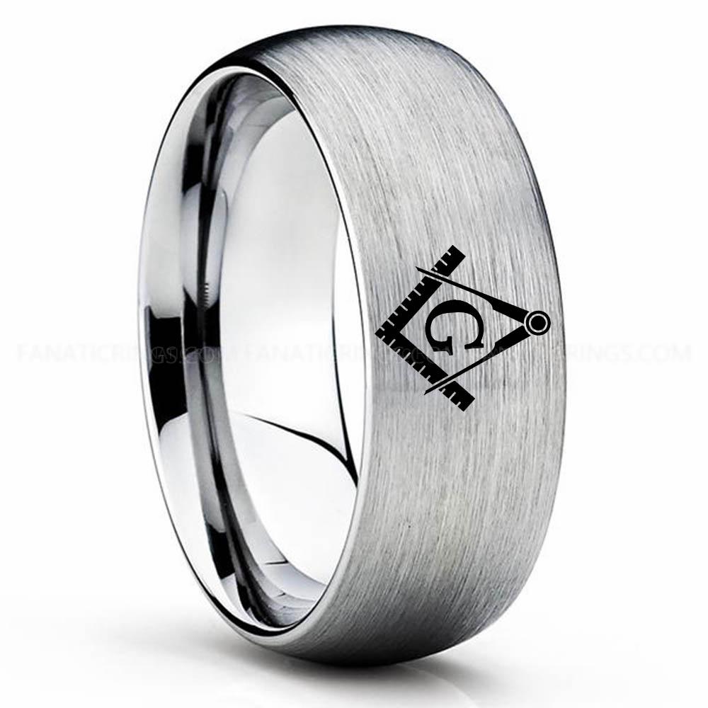 Freemason Silver 6 Freemason Ring, Masonic Ring, Freemason Wedding Band, Freemason Wedding Ring, Masonic Jewelry - Image 1