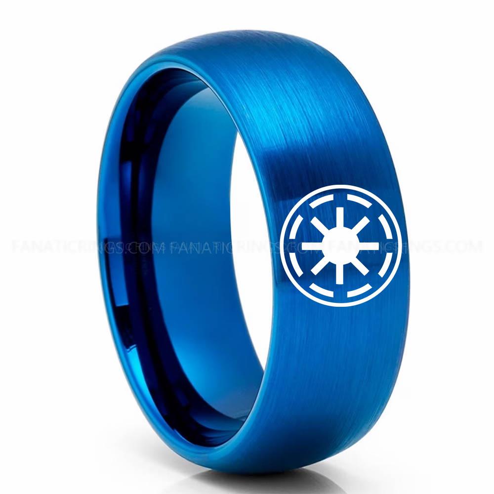 Galactic Republic Blue Galactic Republic Ring, Star Wars Ring, Star Wars Wedding Band, Star Wars Wedding Ring - Image 1
