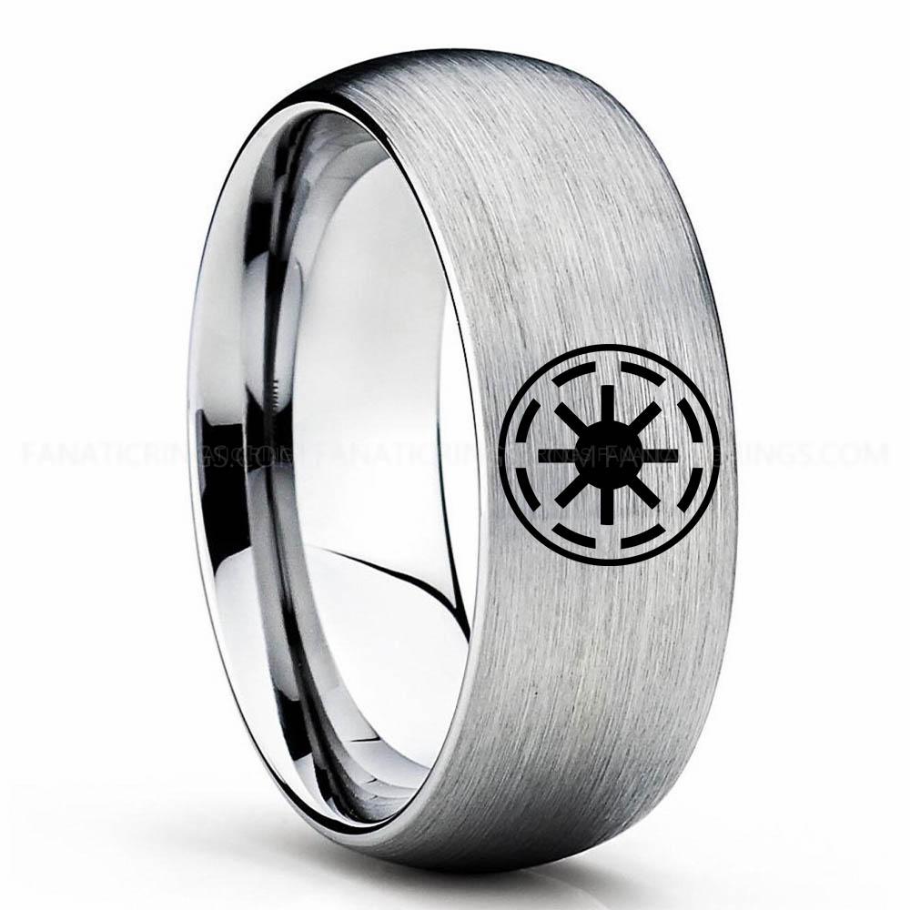 Galactic Republic Silver Galactic Republic Ring, Star Wars Ring, Star Wars Wedding Band, Star Wars Wedding Ring - Image 1