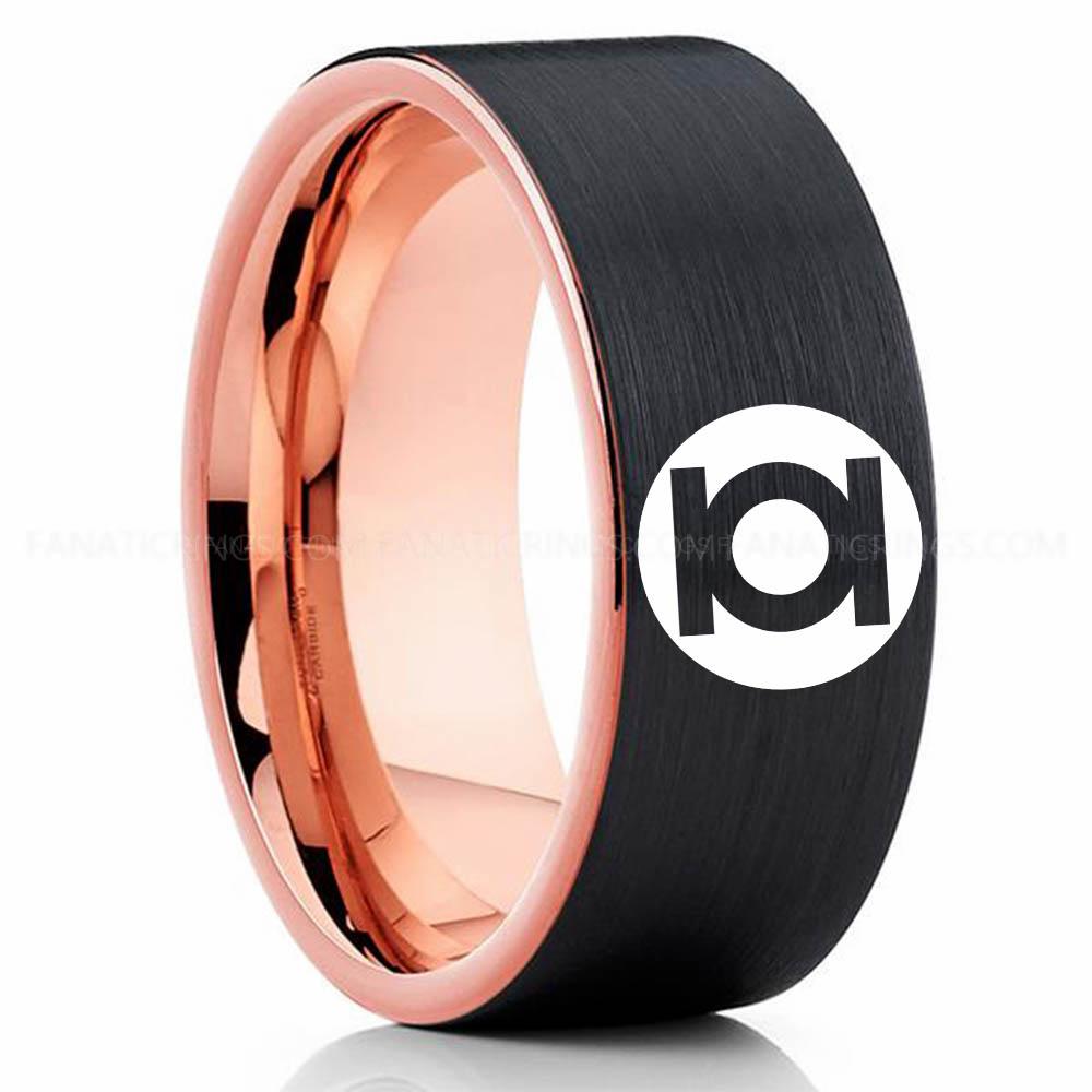 Green Lantern Black Pink (4) Green Lantern Ring, Green Lantern Wedding Band, Green Lantern Wedding Ring, Green Lantern Jewelry - Image 1