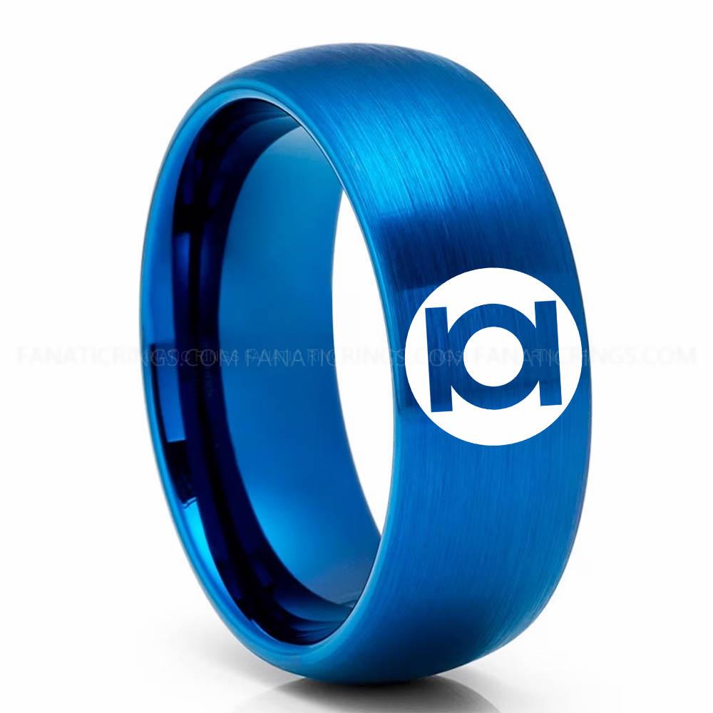 Green Lantern Blue Green Lantern Ring, Green Lantern Wedding Band, Green Lantern Wedding Ring, Green Lantern Jewelry - Image 1