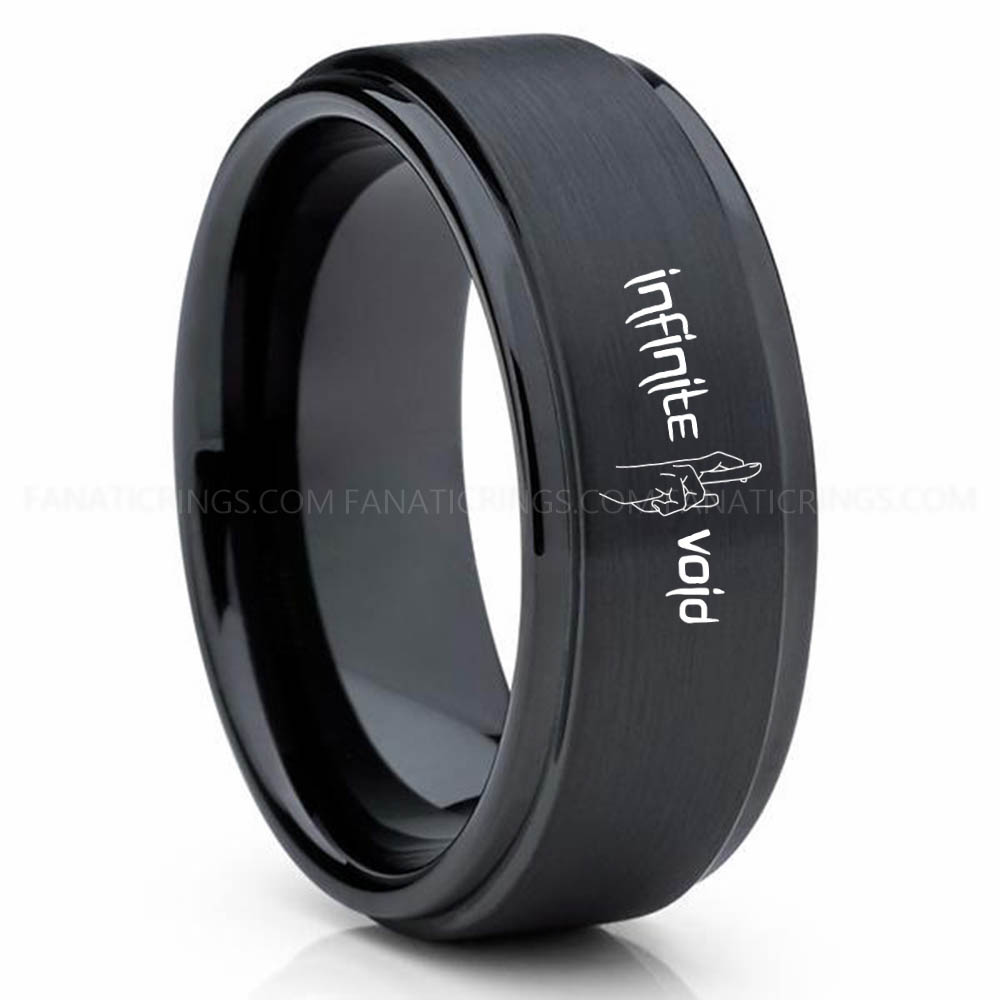 Infinite Black (1) Jujutsu Kaisen Ring, Gojo's Infinite Void Ring, Jujutsu Kaisen Wedding Band, Jujutsu Kaisen Jewelry - Image 1