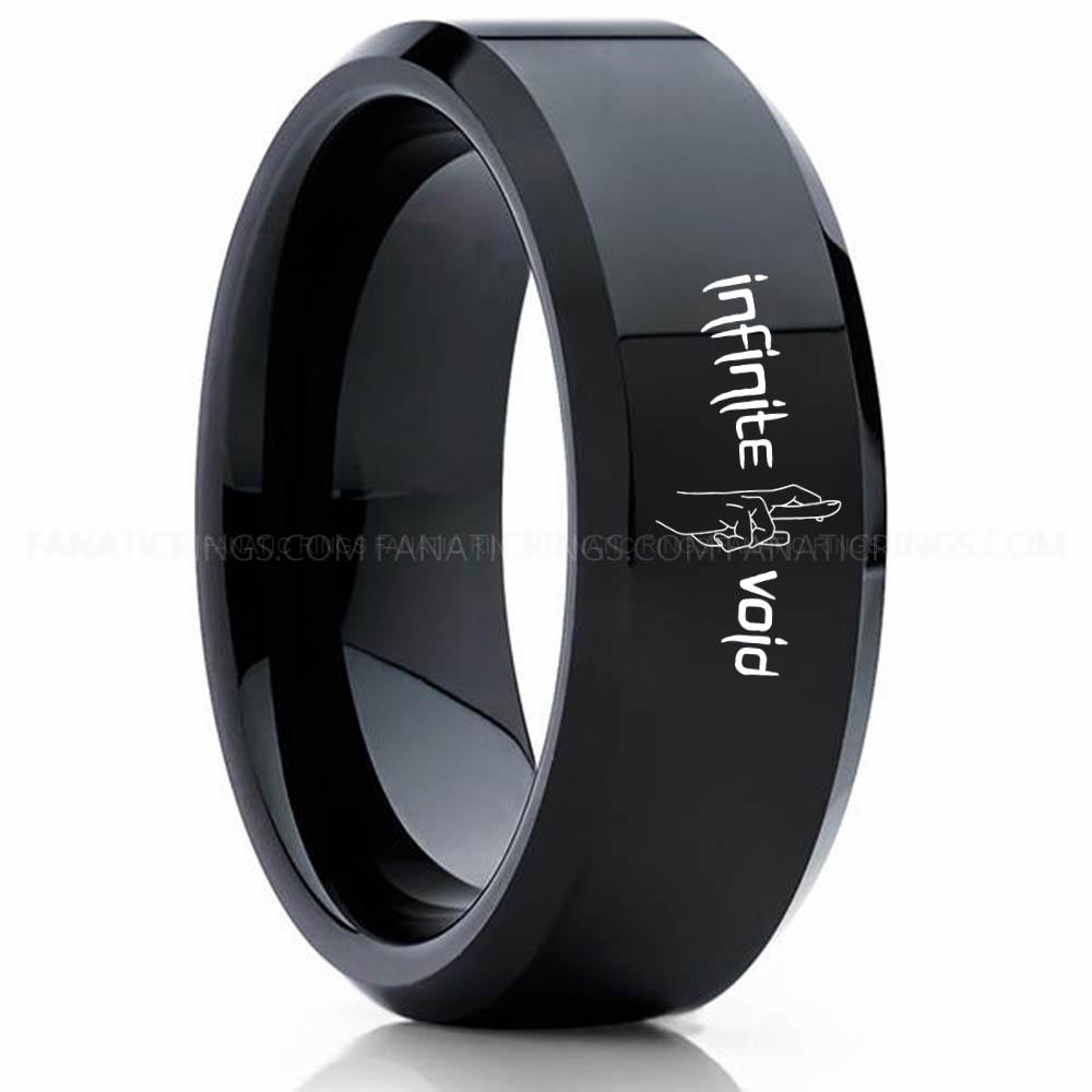 Infinite Black 2 Jujutsu Kaisen Ring, Gojo's Infinite Void Ring, Jujutsu Kaisen Wedding Band, Jujutsu Kaisen Jewelry - Image 1