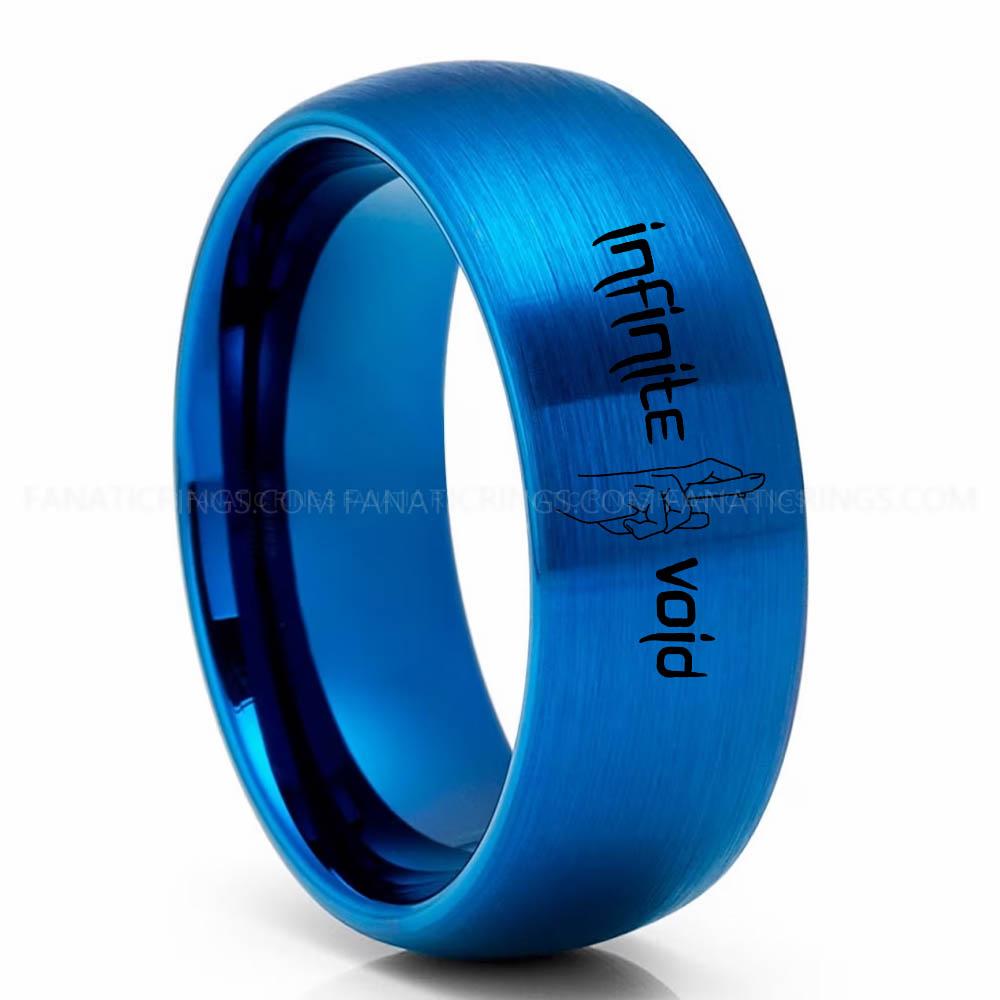 Infinite Blue (1) Jujutsu Kaisen Ring, Gojo's Infinite Void Ring, Jujutsu Kaisen Wedding Band, Jujutsu Kaisen Jewelry - Image 1