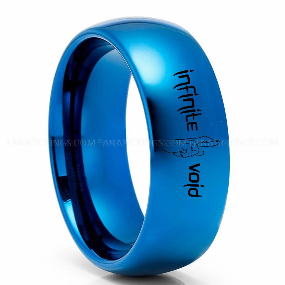 Infinite Blue 2 (1) Jujutsu Kaisen Ring, Gojo's Infinite Void Ring, Jujutsu Kaisen Wedding Band, Jujutsu Kaisen Jewelry - Image 1