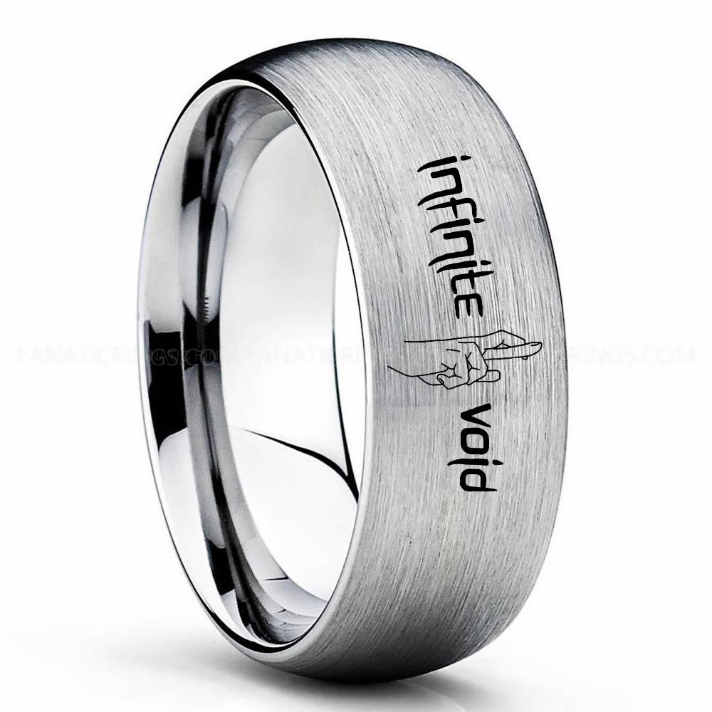 Infinite Silver (1) Jujutsu Kaisen Ring, Gojo's Infinite Void Ring, Jujutsu Kaisen Wedding Band, Jujutsu Kaisen Jewelry - Image 1
