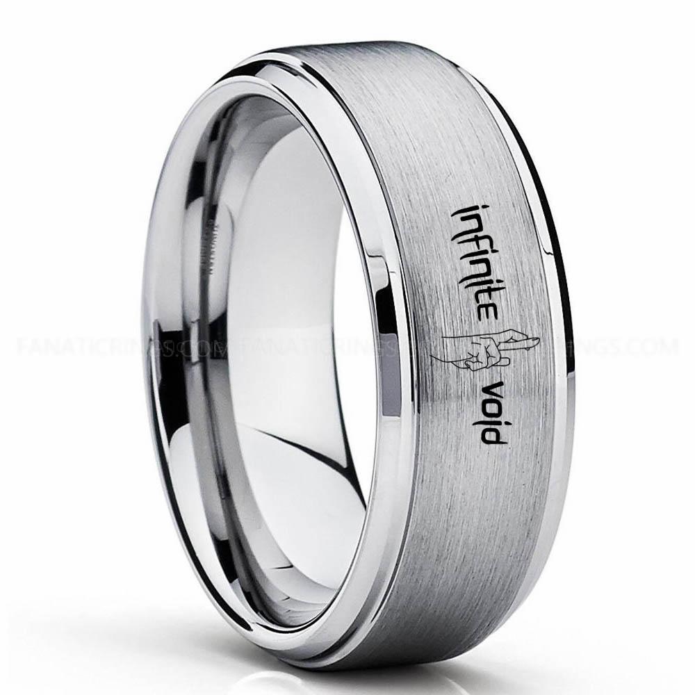 Infinite Silver 2 (1) Jujutsu Kaisen Ring, Gojo's Infinite Void Ring, Jujutsu Kaisen Wedding Band, Jujutsu Kaisen Jewelry - Image 1