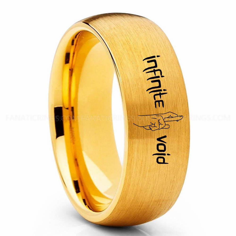 Infinite Yellow (1) Jujutsu Kaisen Ring, Gojo's Infinite Void Ring, Jujutsu Kaisen Wedding Band, Jujutsu Kaisen Jewelry - Image 1