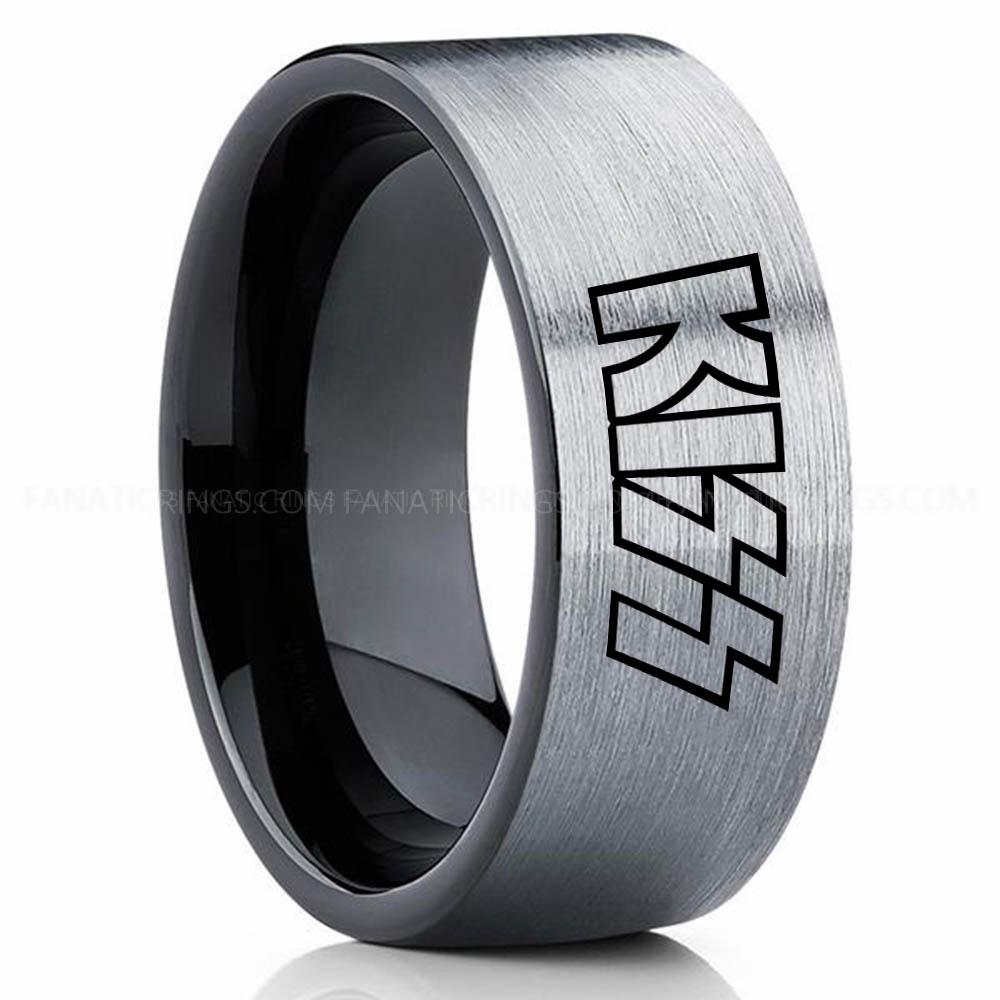 Kiss Silver 2 KISS Ring, KISS Wedding Band, KISS Wedding Ring, KISS Jewelry - Image 1