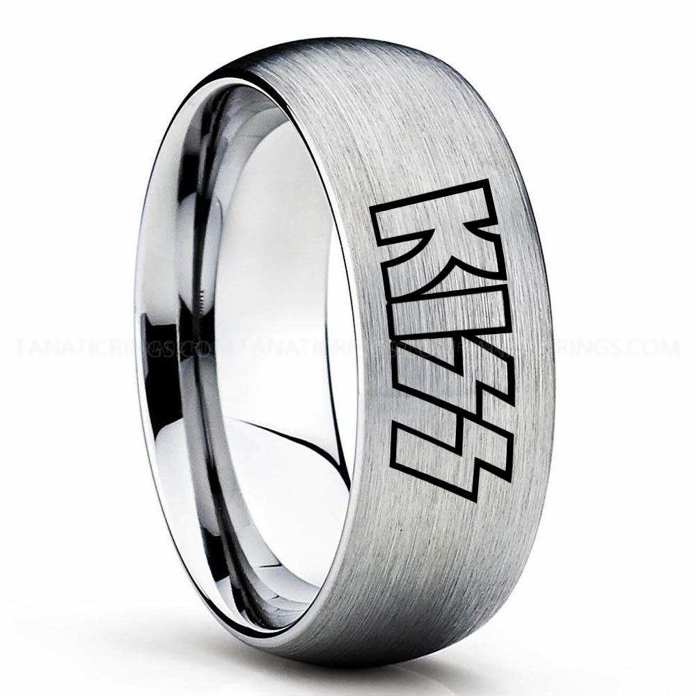 Kiss Silver KISS Ring, KISS Wedding Band, KISS Wedding Ring, KISS Jewelry - Image 1