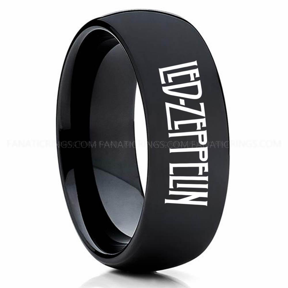 Led Zeppelin Black Led Zeppelin Ring, Led Zeppelin Wedding Band, Led Zeppelin Wedding Ring, Led Zeppelin Jewelry - Image 1