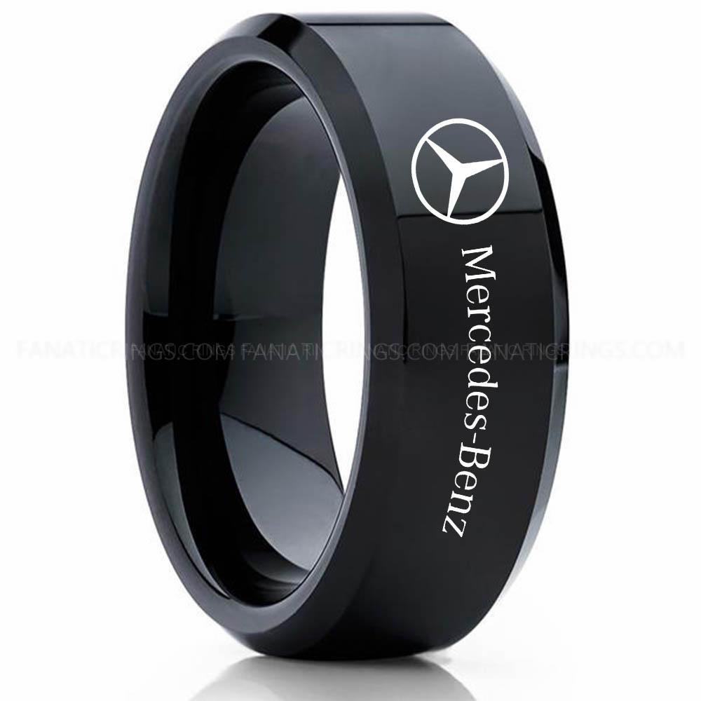 Mercedes Black 2 Mercedes Ring, Mercedes Benz Wedding Ring, Mercedes Benz Wedding Ring, Mercedes Jewelry - Image 1