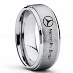 Mercedes Ring, Silver Mercedes Ring, Silver Tungsten Ring, Silver Wedding Ring, Silver Tungsten Wedding Ring