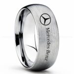 Mercedes Ring, Silver Mercedes Ring, Silver Tungsten Ring, Silver Wedding Ring, Silver Tungsten Wedding Ring